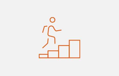 Person Climbing Bar Graph Stairs