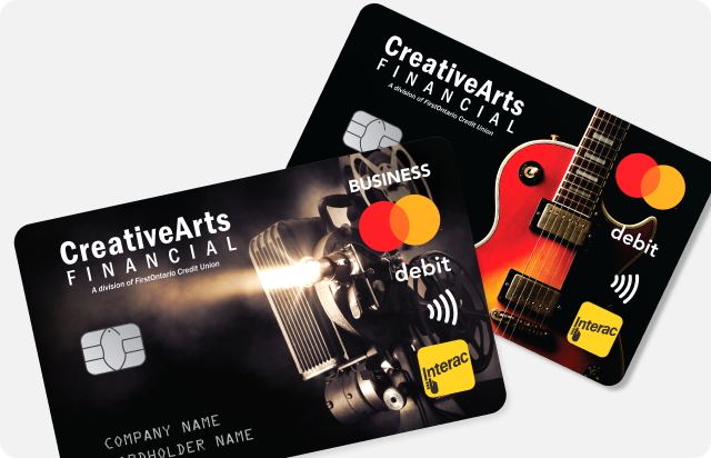 Creative Arts Financial Personal and Business Debit Mastercards