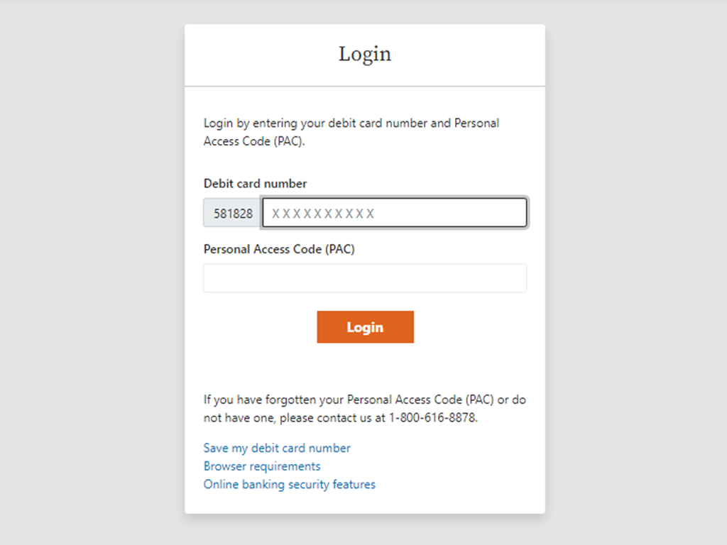 Online Banking Login Page
