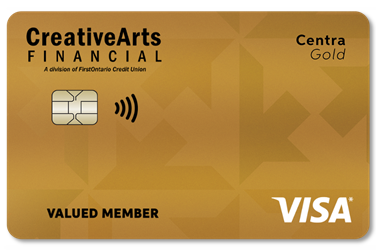 Creative Arts Financial Visa Centra Gold Card