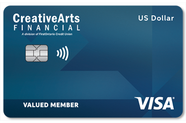 Creative Arts Financial Visa U.S. Dollar Credit Card